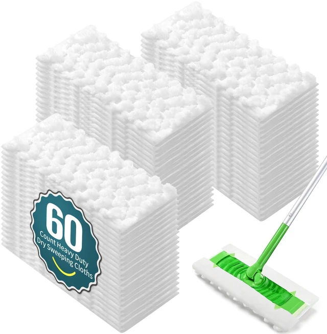 Main image of FURCIELOS 60 Count Pet Dry Sweeping Cloth Refills Compatible with Swiffer Sweeper Mop, Unscented Heavy Duty Dry Pads Refills for Multi-Surface Floor Cleaning