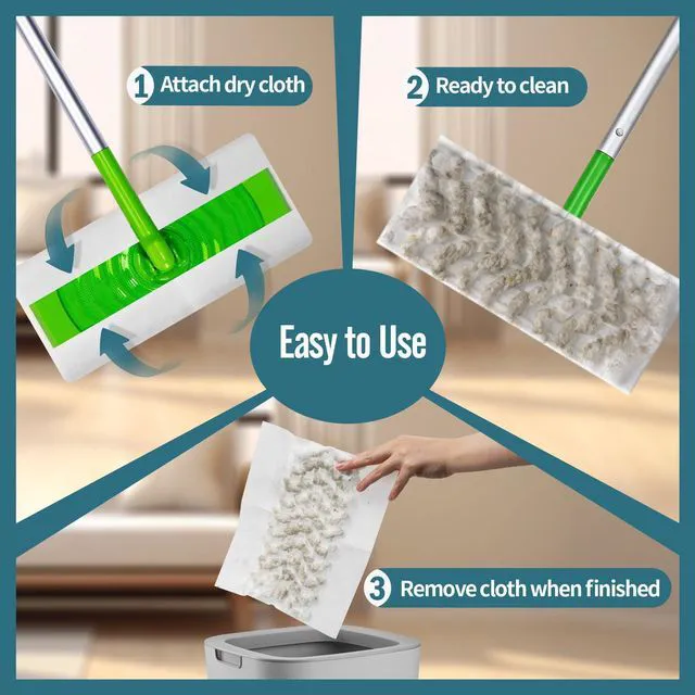 Alt view image 4 of 6 - FURCIELOS 60 Count Pet Dry Sweeping Cloth Refills Compatible with Swiffer Sweeper Mop, Unscented Heavy Duty Dry Pads Refills for Multi-Surface Floor Cleaning
