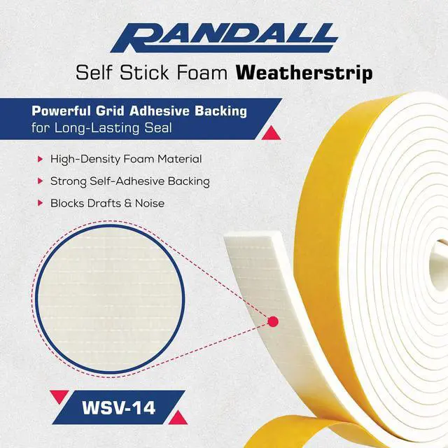 Alt view image 3 of 7 - Foam Weather Stripping/Door Window Seal - Weather Stripping Foam Tape, 17 Ft Door Seal Strip, EVA Material, High Density 1/4" Thick, No Residue Adhesive (3/8" Wide)