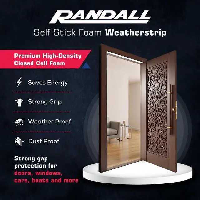 Alt view image 6 of 7 - Foam Weather Stripping/Door Window Seal - Weather Stripping Foam Tape, 17 Ft Door Seal Strip, EVA Material, High Density 1/4" Thick, No Residue Adhesive (3/8" Wide)