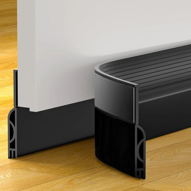 Main image of Door Draft Stopper, Door Sweep for Bottom of Door, Weather Stripping Door Seal Gap Filler Bottom Blocker Soundproofing Cold Air Insulation Save Energy Install Quickly Easily (Black, 39)