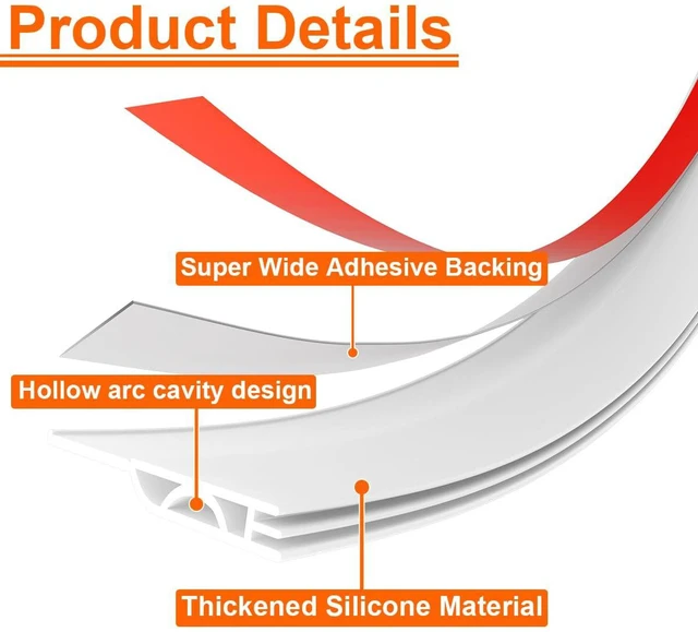Alt view image 3 of 7 - OXRQ Door Draft Stopper, Door Sweep for Bottom of Door, Weather Stripping Door Seal Gap Filler Bottom Blocker Soundproof Cold Air Insulation Save Energy Installs Quickly and Easily (White, 39)