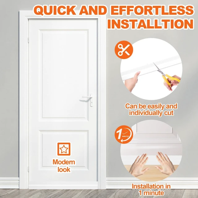 Alt view image 7 of 7 - OXRQ Door Draft Stopper, Door Sweep for Bottom of Door, Weather Stripping Door Seal Gap Filler Bottom Blocker Soundproof Cold Air Insulation Save Energy Installs Quickly and Easily (White, 39)