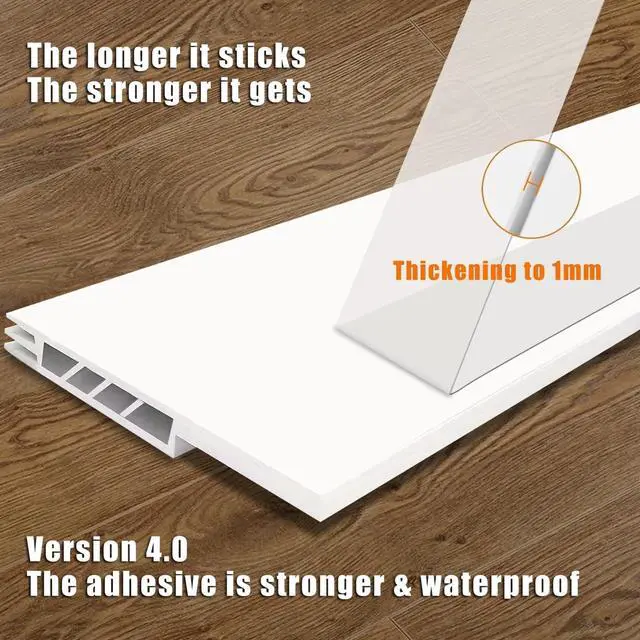 Alt view image 7 of 7 - Suptikes 2 Pack Door Draft StopperDoor Sweep for Exterior & Interior Doors,Door Bottom Seal Dust and Noise Insulation Weather Stripping Draft Guard Insulator, 2" W x 39" L,White