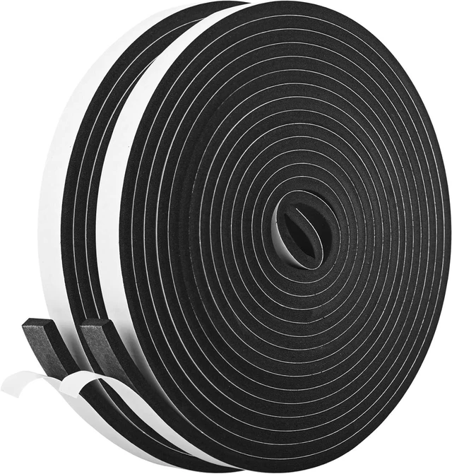 Main image of Self Adhesive Foam Tape Weatherstrip 1/2In x 1/4In x 42Ft High Density Foam Insulation Strips Seal Weather Stripping with Strong Adhesive for Door and Window Sound Isolation Soundproofing