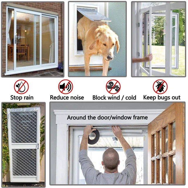 Alt view image 2 of 7 - Self-Adhesive Pile Weather Stripping Seal for Sliding Windows and Door Frames, 16.5ft x 11/32 inch, Grey