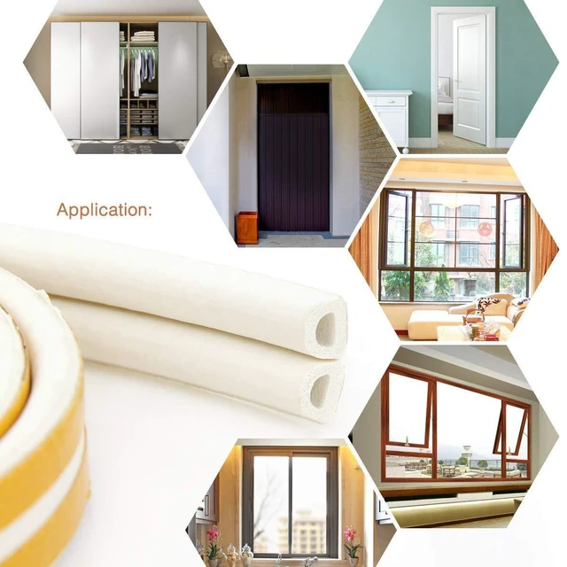 Alt view image 7 of 7 - CloudBuyer Door Weather Stripping, Soundproof Insulation Seal Strip for Windows with Self-Adhesive Protection (White, 33Ft)