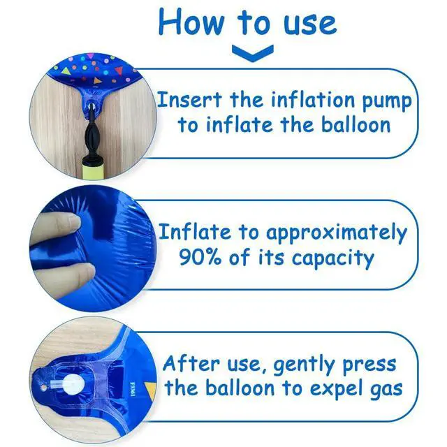 Alt view image 6 of 7 - Blue Happy Birthday Balloon Set | 6 Pcs Birthday Party Foil Balloons Party Theme Decorations