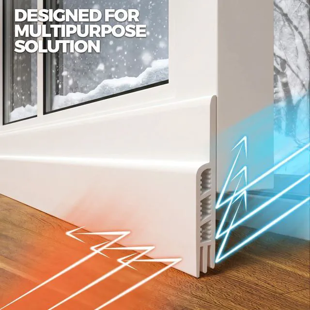Alt view image 2 of 7 - Door Draft Stopper 2-Pack, Under Door Seal for Bottom Gap Filler | Strong Adhesive Silicone Weather Stripping Garage Window Blocker Cold Air & Noise, Easy Install Door Sweep Strip Save Energy