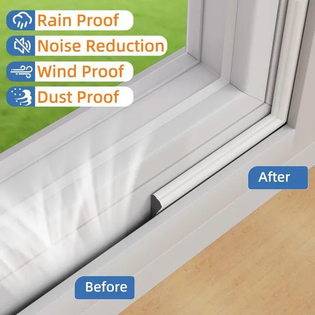 Alt view image 6 of 7 - Wedge-Shape Window Weather Stripping Door Frame Seal 118 White | Upgrade Black Foam,Soundproofing,Draft Stopper,Winter Insulation,Noise Blocker, Gap Filler for Exterior Front Door Side