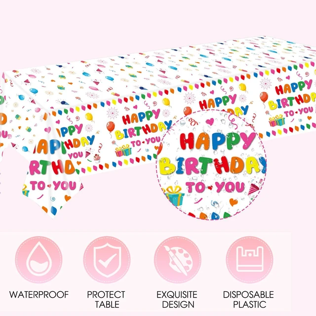 Alt view image 5 of 5 - 41Pcs Happy Birthday Plates and Napkins Set Colorful Theme Tableware Include Paper Plates Napkins TableclothBoys Girls Birthday Party Baby Shower Rainbow Multicolor Balloons Decor Supplies,Serves 20