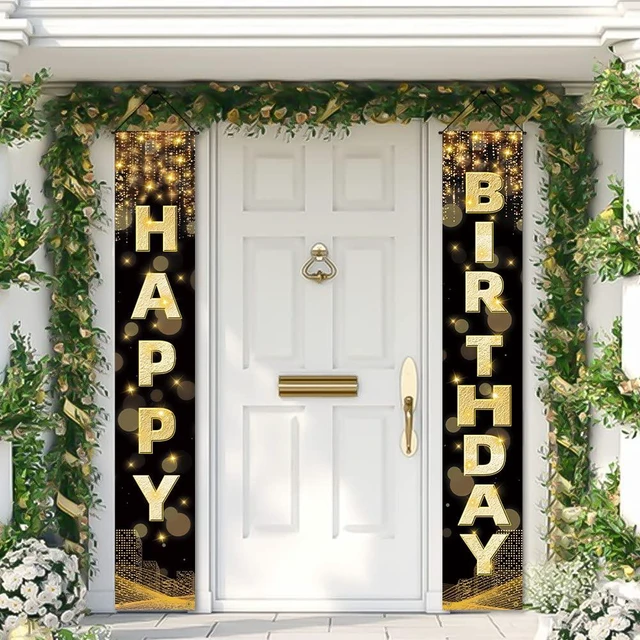 Alt view image 2 of 6 - Birthday Decorations Banner, Happy Birthday Door Sign for Men Women Boys Girls Ideal Birthday Decorations Party Supplies Outdoor Indoor 72 x 12 Inch