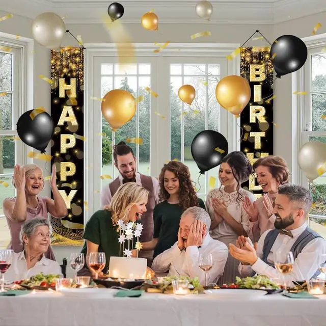 Alt view image 3 of 6 - Birthday Decorations Banner, Happy Birthday Door Sign for Men Women Boys Girls Ideal Birthday Decorations Party Supplies Outdoor Indoor 72 x 12 Inch
