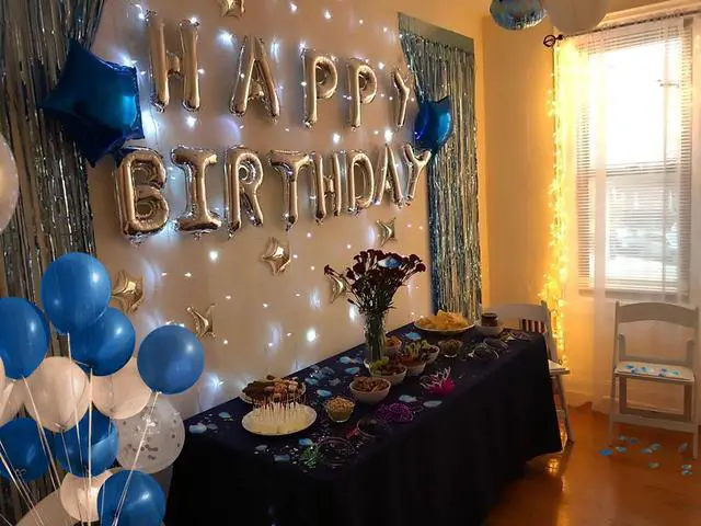 Alt view image 2 of 4 - 50Pcs Happy Birthday Balloon Decorations, 3D Premium Reusable Aluminum Foil Birthday Banner and Ecofriendly Big Star and Latex Balloons Set for Birthday Party Decorations and Supplies