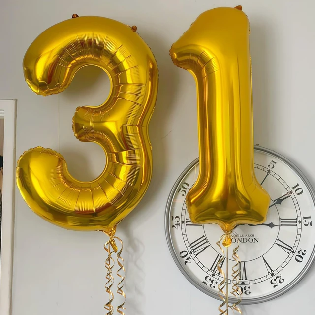 Alt view image 4 of 7 - Gold 5 Balloon Number,40 Inch Number 5 Balloon Large Gold 5 Foil Mylar Helium Balloon for Birthday Party Decorations
