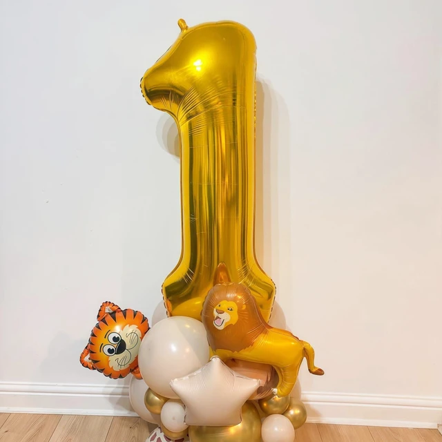 Alt view image 2 of 7 - Gold 5 Balloon Number,40 Inch Number 5 Balloon Large Gold 5 Foil Mylar Helium Balloon for Birthday Party Decorations