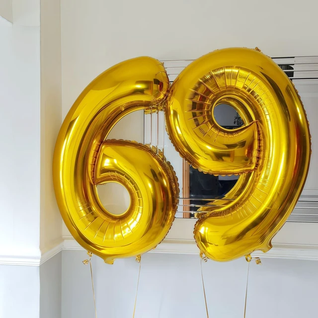 Alt view image 6 of 7 - Gold 5 Balloon Number,40 Inch Number 5 Balloon Large Gold 5 Foil Mylar Helium Balloon for Birthday Party Decorations
