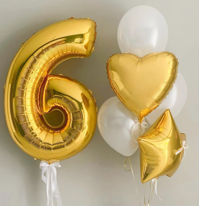 Alt view image 3 of 7 - Gold 5 Balloon Number,40 Inch Number 5 Balloon Large Gold 5 Foil Mylar Helium Balloon for Birthday Party Decorations