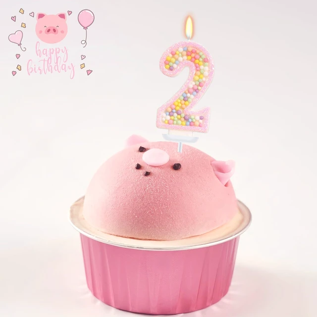 Alt view image 6 of 7 - Pastel Macaron Number 2 Candle, 2nd Birthday Decorations for Girl | Pink Birthday Candles, Two Sweet Birthday Decorations, Sweet Theme Birthday Party Supplies, Pink Birthday Decorations