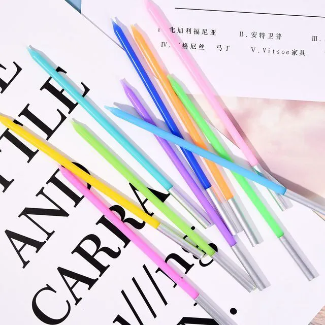 Alt view image 3 of 6 - 40-Count Rainbow Long Thin Birthday Candles, Cake Candles, Birthday Parties, Wedding Decorations, Party Candles