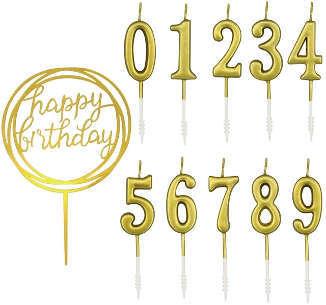 Main image of 10-Piece Number Birthday Candles - Glitter Cake Toppers for Birthday & Wedding Parties