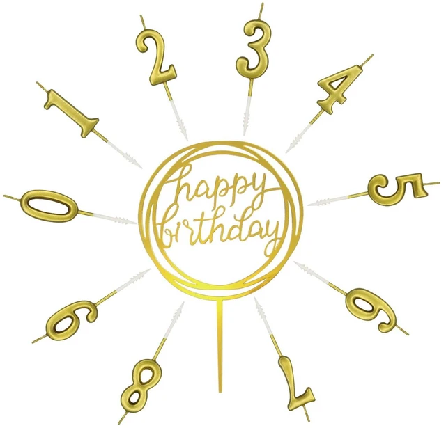 Alt view image 2 of 7 - 10-Piece Number Birthday Candles - Glitter Cake Toppers for Birthday & Wedding Parties