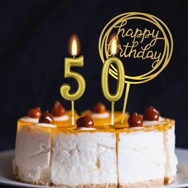 Alt view image 5 of 7 - 10-Piece Number Birthday Candles - Glitter Cake Toppers for Birthday & Wedding Parties