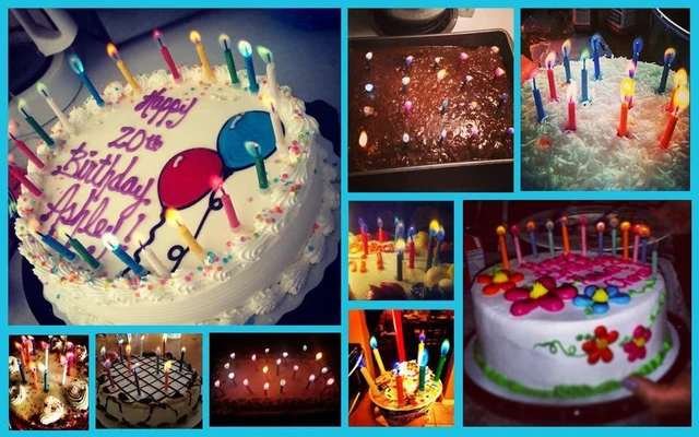 Alt view image 3 of 7 - Amazing Colorflame Multicolor Happy Birthday Candles and Holders (12 Count),Unscented