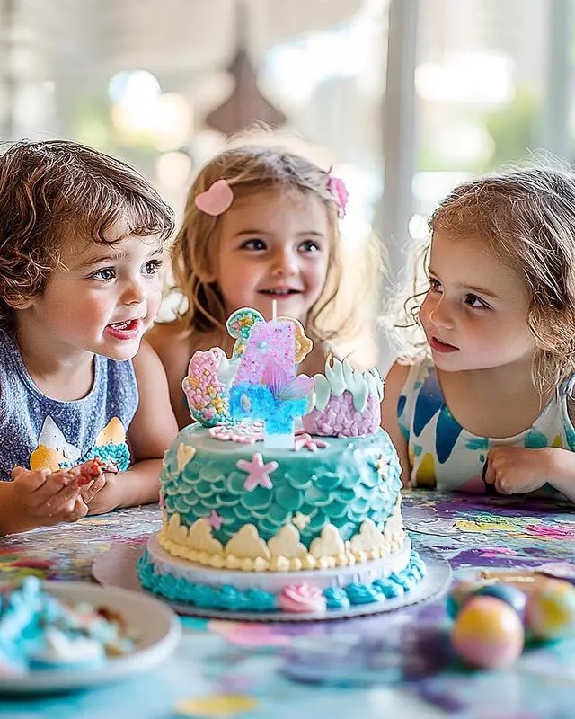 Alt view image 5 of 6 - Mermaid Themed Birthday Candles, Number 4 Girls Glitter Birthday Party Supplies,Anniversary Party Decor,2.87 inch Cake Topper Decorations (Mermaid Themed, Number 4)