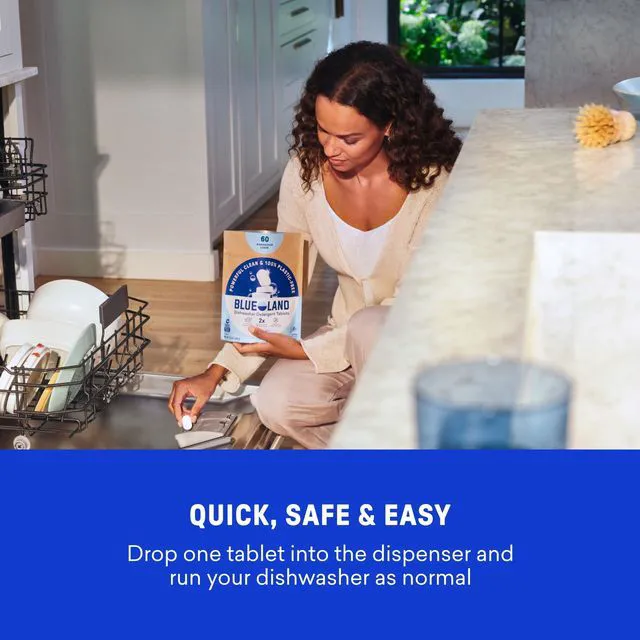 Alt view image 7 of 7 - 100% Plastic-Free Dishwasher Detergent Tablets, 60ct, Lemon Zest | Eco-Friendly Dishwashing Pods, Cuts Grease & Stuck on Food, Rinses Clean for Streak-Free Shine, Fully Dissolves, Septic Safe