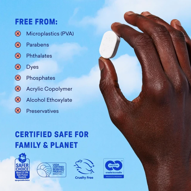 Alt view image 6 of 7 - 100% Plastic-Free Dishwasher Detergent Tablets, 60ct, Lemon Zest | Eco-Friendly Dishwashing Pods, Cuts Grease & Stuck on Food, Rinses Clean for Streak-Free Shine, Fully Dissolves, Septic Safe