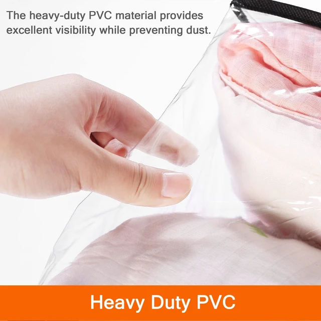 Alt view image 7 of 7 - 3 Pack Clear Storage Bags for Clothes Blanket Comforter & Bedding | 40L Plastic Storage Bag with Zipper, Foldable Closet Organizer, Moving Bags, Under-Bed Storage