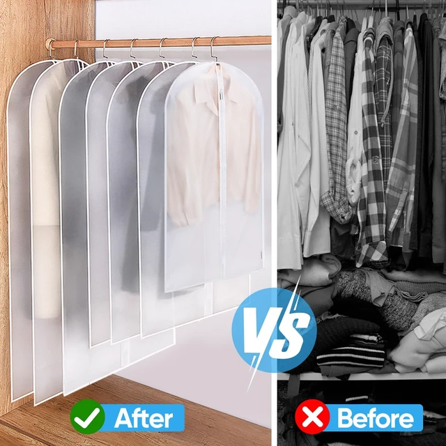 Alt view image 6 of 7 - 2PK Garment Bags for Hanging Clothes, 40" Suit Bag for Closet | Tear Resistant PEVA Material, Dust & Moisture Protection, Wrinkle-Free Storage, Smooth Glide Zipper, Translucent Design