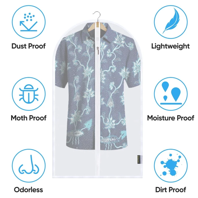 Alt view image 3 of 7 - 2PK Garment Bags for Hanging Clothes, 40" Suit Bag for Closet | Tear Resistant PEVA Material, Dust & Moisture Protection, Wrinkle-Free Storage, Smooth Glide Zipper, Translucent Design
