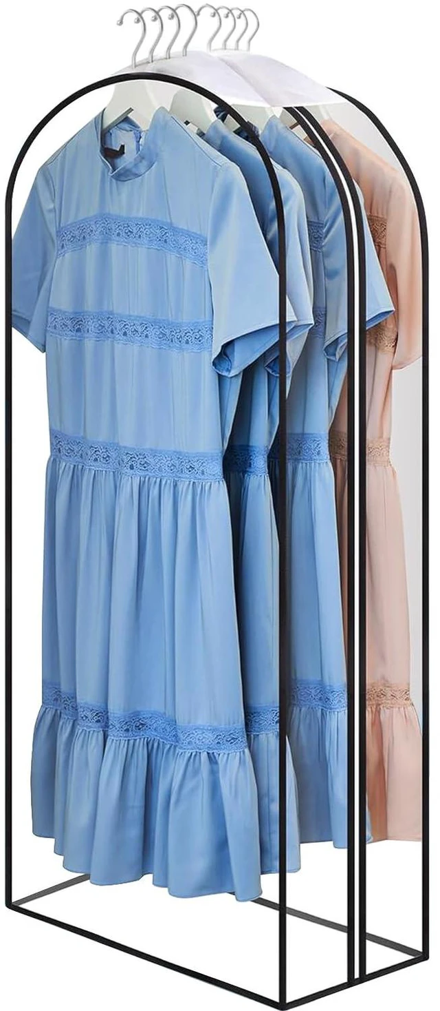 Main image of Clear Garment Bags for Hanging Clothes, 40" Suit Bags, 1-Pack | With 10" Gusset, Heavy Duty Closet Storage Covers for Coats, Dresses, Shirts, Jackets, Dustproof & Breathable