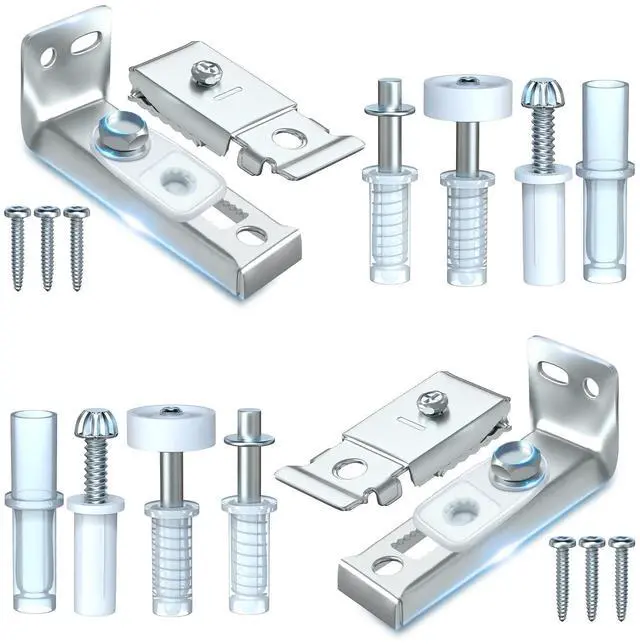 Main image of Bifold Door Hardware Repair Kit Use for Bi Fold Closet Sliding Folding Door | 2 Pack Bi Fold Accordion Door Replacement Parts Include Top & Bottom Bracket, 3/8" Pivot, 7/8" Guides Wheel