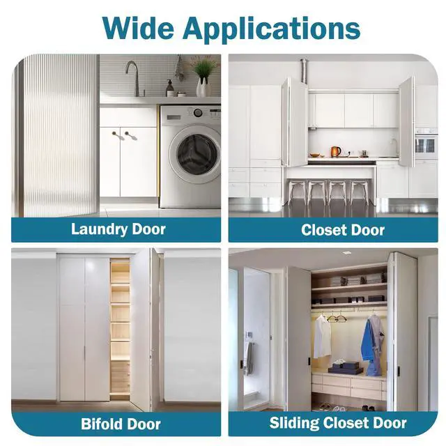 Alt view image 5 of 6 - Bifold Door Hardware Repair Kit Use for Bi Fold Closet Sliding Folding Door | 2 Pack Bi Fold Accordion Door Replacement Parts Include Top & Bottom Bracket, 3/8" Pivot, 7/8" Guides Wheel