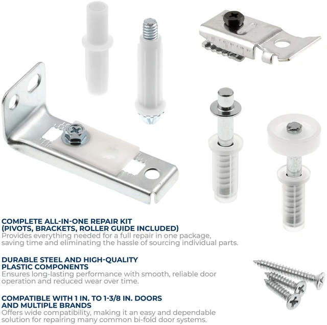 Alt view image 5 of 7 - Bi-Fold Door Hardware Repair Kit, 50 lb Capacity | For 1 In. to 1-3/8 In. Thick Doors, Up To 50 Lbs.