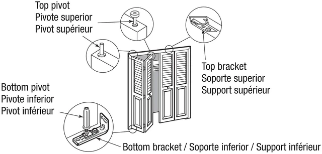 Alt view image 6 of 7 - Bi-Fold Door Hardware Repair Kit, 50 lb Capacity | For 1 In. to 1-3/8 In. Thick Doors, Up To 50 Lbs.