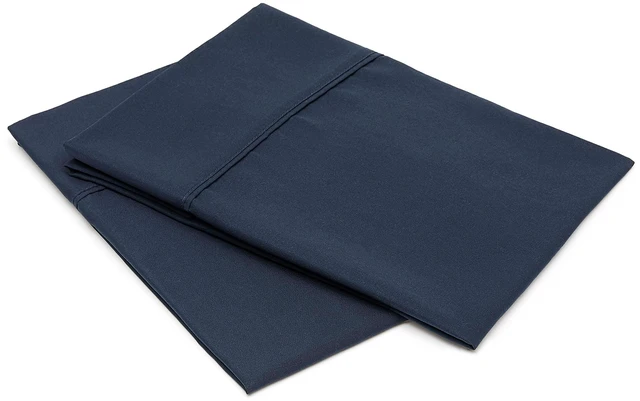 Alt view image 2 of 5 - Standard Pillowcases Set of 2 - Lightweight, Super Soft Easy Care Microfiber, Navy Blue, 30" L x 20" W, Pillows Not Included