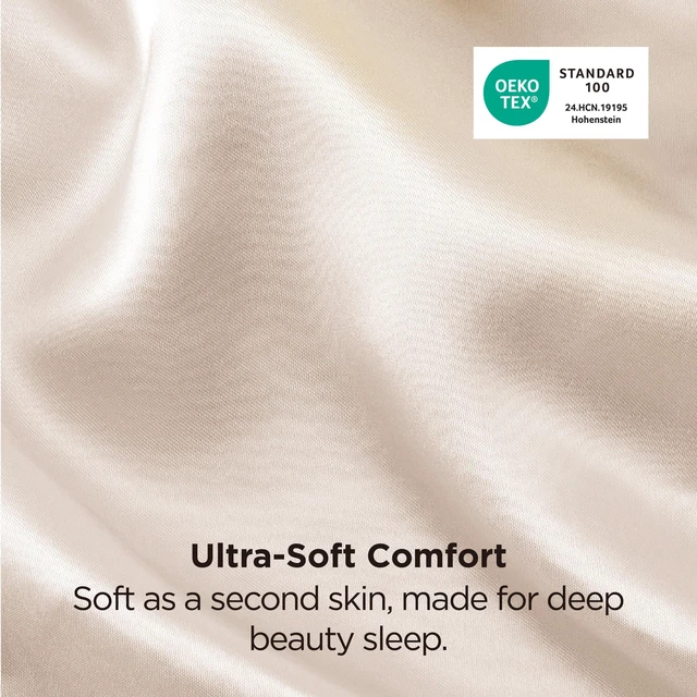 Alt view image 5 of 7 - Satin Pillowcases Queen Set of 2, Similar to Silk Pillow Case Beige | Reduces Hair Frizz & Skin Friction, Decorative Covers, Room Decor, Gifts for Women Men, Envelope Closure, Cooling, 20" x 30"