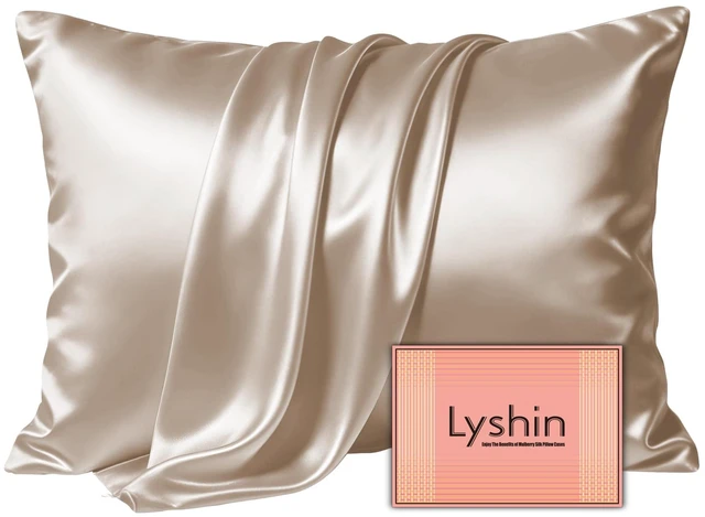 Main image of Silk Pillow Cases Standard Size with Hidden Zipper, Champagne | 19 Momme Mulberry Silk Pillowcase for Skin and Hair, Anti-Acne, Hypoallergenic, Cooling, Beauty Sleep, Gifts for Women