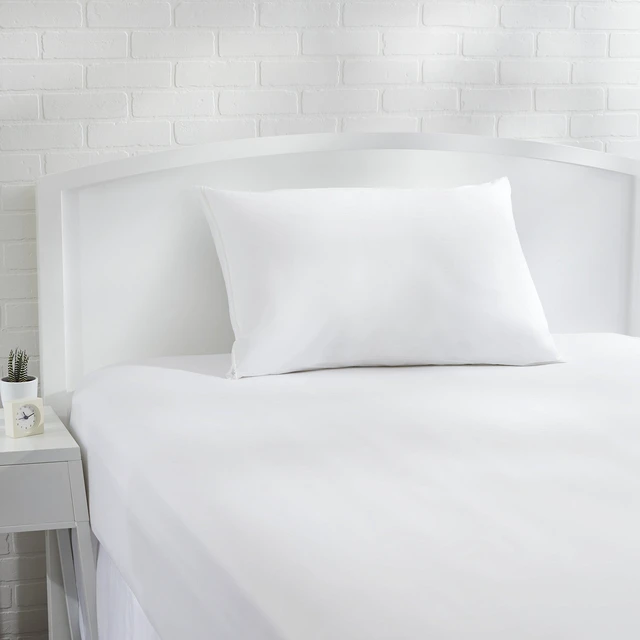 Alt view image 2 of 3 - Queen Pillow Protector with Zipper, 100% Cotton Hypoallergenic, Machine Washable, White, 31 x 21 Inches, Pillows Not Included