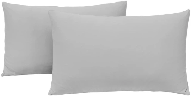 Main image of Jersey Knit Pillow Cases Standard/Queen Set of 2, Light Gray | Ultra Soft T-Shirt Like Microfiber Blend, Envelope Closure, Suitable for Queen/Standard Pillows