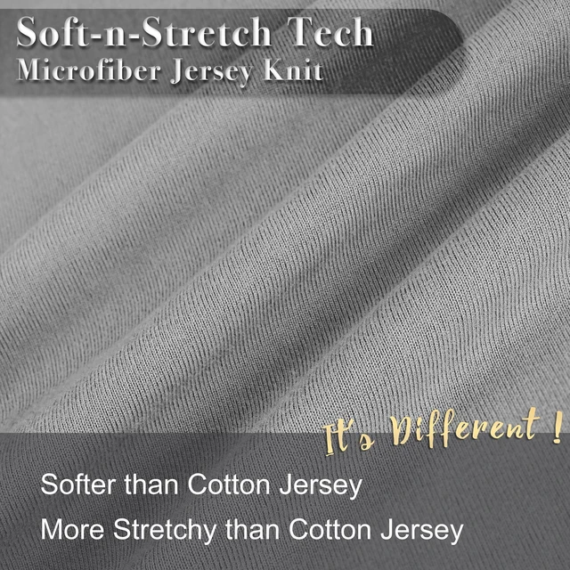 Alt view image 2 of 5 - Jersey Knit Pillow Cases Standard/Queen Set of 2, Light Gray | Ultra Soft T-Shirt Like Microfiber Blend, Envelope Closure, Suitable for Queen/Standard Pillows