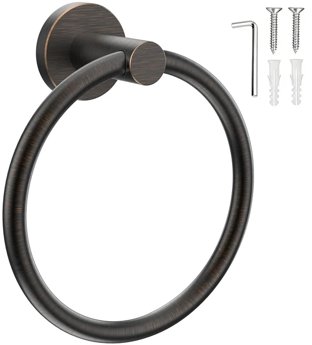 Main image of Towel Holder for Bathroom Wall Oil Rubbed Bronze Towel Ring | Stainless Steel Hand Towel Holder Heavy Duty Screw-in Towel Hanger for Bathrooms