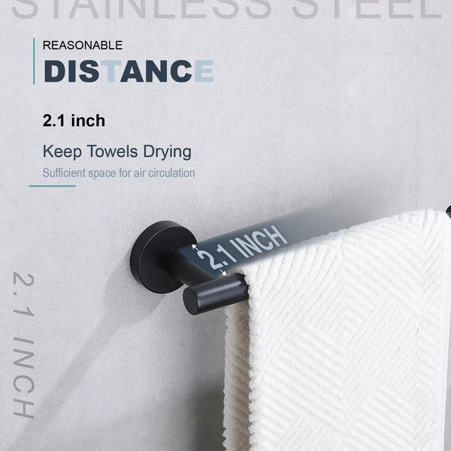 Alt view image 5 of 7 - Hand Towel Holder Towel Ring, Premium Stainless Steel Hand Towel Bar Heavy Duty Wall Mounted Modern Bath Accessories, 9 Inch Towel Rack for Bathroom Kitchen, Matte Black