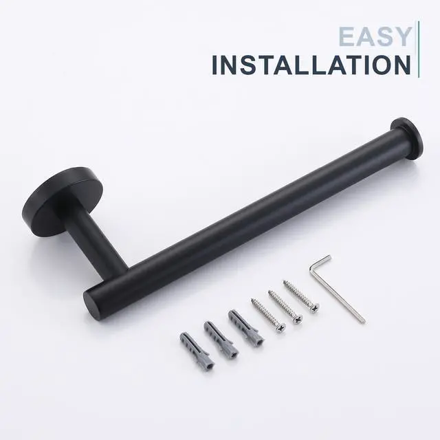 Alt view image 7 of 7 - Hand Towel Holder Towel Ring, Premium Stainless Steel Hand Towel Bar Heavy Duty Wall Mounted Modern Bath Accessories, 9 Inch Towel Rack for Bathroom Kitchen, Matte Black