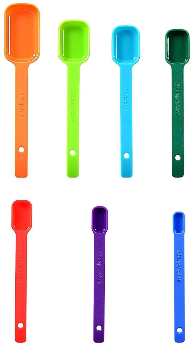 Alt view image 2 of 6 - Plastic Measuring Spoons 8-Piece,Assorted Colors