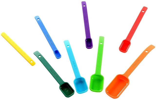 Alt view image 4 of 6 - Plastic Measuring Spoons 8-Piece,Assorted Colors
